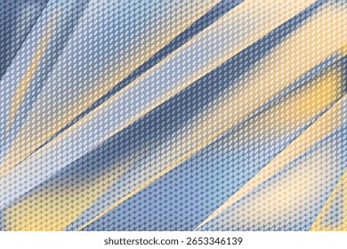 Texture dégradée de points de demi-teintes sur des bandes diagonales design Image vectorielle cool. L'effet de calque crée un sens de la direction. Ambiance énergétique adaptée aux designs tendance. Conception fluide avec des plis en forme de ruban.