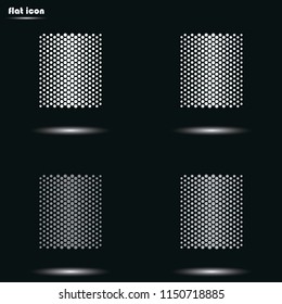 Halftone dots flat grayscale vector icon.