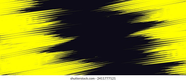 Halftone dots gradient grunge texture background blue and black color pattern. Dot pop art comic sport style vector illustration. grunge vector dots