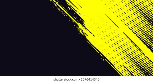 Halftone dots gradient grunge texture background blue and black color pattern. Dot pop art comic sport 