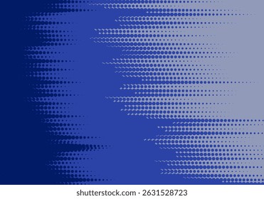 Patrón de color azul y negro de fondo de textura grunge degradado de puntos semitonos. Ilustración vectorial de estilo deportivo de cómic de arte de puntos.