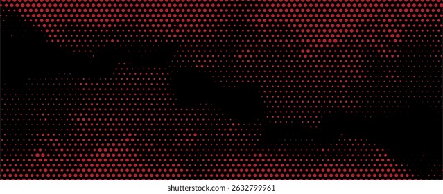 Halftone dots gradient grunge texture background red and black color pattern. Dot pop art comic sport style vector illustration. grunge vector dots