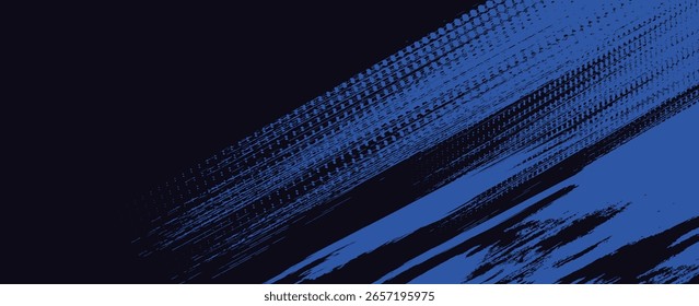 Halftone dots gradient grunge texture background blue and black color pattern. Dot pop art comic sport style vector illustration. grunge vector dots
