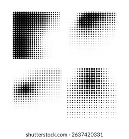 Halftone Dots and Gradient Square Composition Halftone Dot Pattern