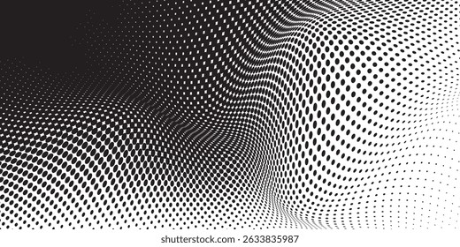 Halftone dots gradient vector illustration isolated on a white background, perfect for use as a background element