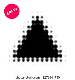 Halftone dots graphic elements, triangle shape, vector illustration