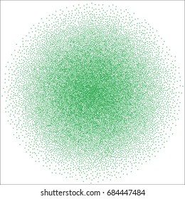 Halftone dots. Green circle  dots on white background. Glitter spray