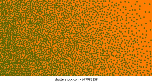 Halftone dots. Green dots on orange background.