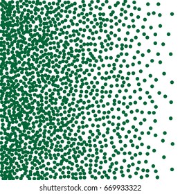 Halftone dots. Green dots on white background.