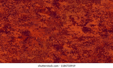 Halftone Dots in Grunge Broken Brush Style. Retro Spotted Pattern. Splatter Style Texture. Orange and Brown Monochrome Print Design Pattern.