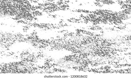 Halftone Dots in Grunge Broken Brush Style. Rough Grungy Pattern Design. Splatter Style Texture. Black and White Broken, Spotted Print Design Pattern.