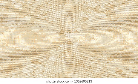 Halftone Dots in Grunge Broken Brush Style. Distressed Grungy Pattern Design. Splatter Style Texture. Beige Broken, Spotted Print Design Background.
