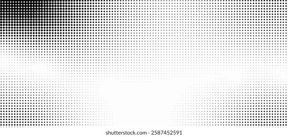 halftone dots grunge wide background