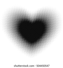 halftone dots heart shaped background