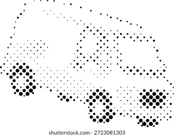 pontos de meio-tom ilustração de uma visão lateral do carro