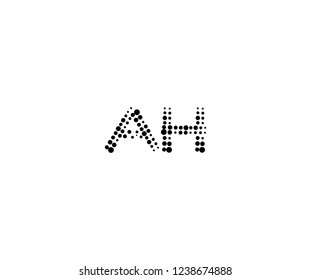 Halftone Dots Initial AH Letter Monogram Logotype