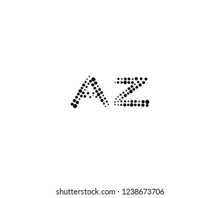 Halftone Dots Initial AZ Letter Monogram Logotype