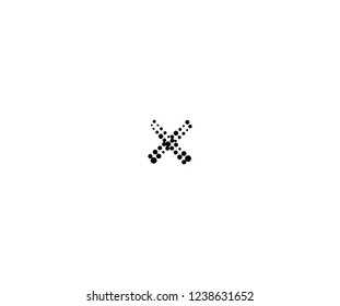 Halftone Dots Initial X Letter Pictogram Logotype