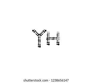 Halftone Dots Initial YH Letter Monogram Logotype