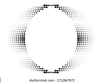Halftone dots in letter 0 Form . Vector Illustration .Technology  Logo . Design element . Abstract Geometric shape . 