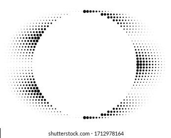 Halftone dots in letter 0 Form . Vector Illustration .Technology  Logo . Design element . Abstract Geometric shape .