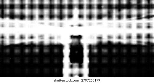 Halftone dots lightning explosion pop art comic background. Vector Illustration
