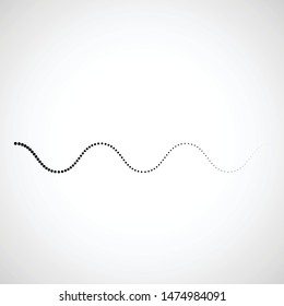 Halftone dots in line form. vector linear dotted logo. Zigzag wavy smooth design element