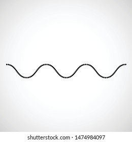 Halftone dots in line form. vector linear dotted logo. Zigzag wavy smooth design element