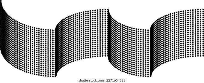 Halftone dots in line form. vector dotted logo. design element