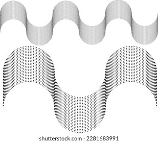 Halftone dots in line form. vector dotted logo. design element