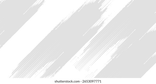 Halftone dots lines vector white color gradient pattern grunge background texture. grunge brush strokes ink paint isolated on white background arts grunge white