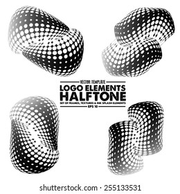 Halftone dots - Logo Design Element. Abstract vector template - easy to use
