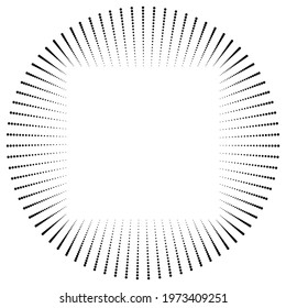 Halftone dots logo in Square and circle form . vector dotted frame . design element