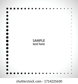 Halftone dots logo in Square form . vector dotted frame . design element