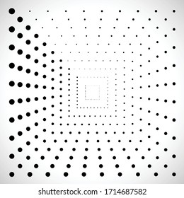 Halftone dots logo in Square form . vector dotted frame . design element