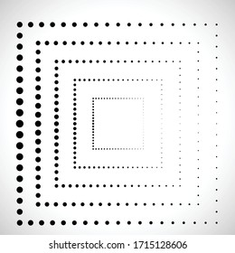 Halftone dots logo in Square form . vector dotted frame . design element