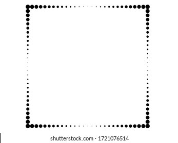 Das Logo von Halftone Punkte in Square Form . Vektor gepunkteter Rahmen. Designelement