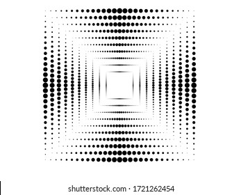 Logo de puntos de semitono en forma cuadrada . cuadro de puntos vectoriales . elemento de diseño