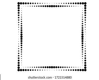 Halftone dots logo in Square form . vector dotted frame . design element