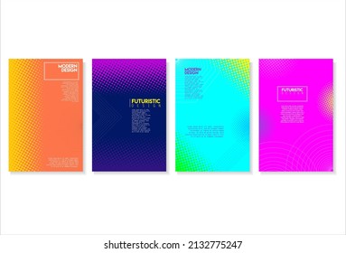 Halftone dots modern colorful design future geometric patterns 
