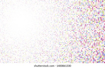 Halftone dots modern vector background. Banner frame template. Abstract halftone print.