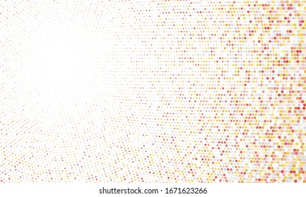 Halftone dots modern vector background. Dotted vector graphics. Circle fade elements frame.