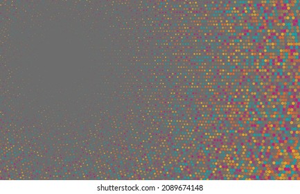 Halftone dots modern vector background. Colorful halftone distressed graphic design. Circle fade elements frame.