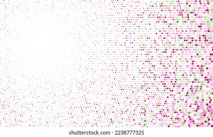 Halftone dots modern vector background. Banner frame template. Abstract halftone print.