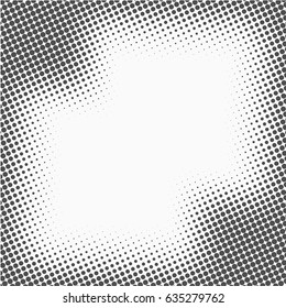 Halftone dots. Monochrome vector texture background for prepress, DTP, comics, poster. Pop art style template