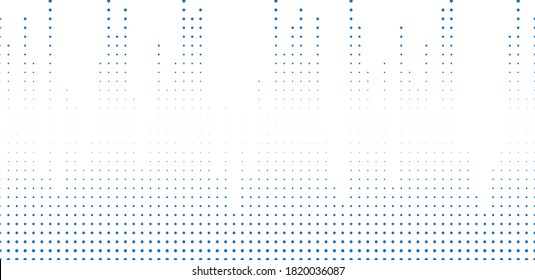 Halftone dots .  Music equalizer . Audio waves . Sound frequency . logo . vector dotted design element