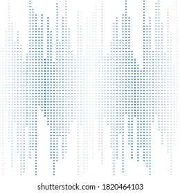 Puntos de semitono.  Ecualizador musical. ondas de audio. Frecuencia de sonido .Logo de medio tono. elemento de diseño de puntos vectoriales
