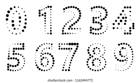 halftone dots Number illustation eps 10