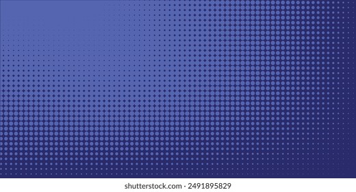 Halftone dots on a blue background. Comic pop art style blank layout. Template design for comic book, presentation, sale or web banner. Vector illustration