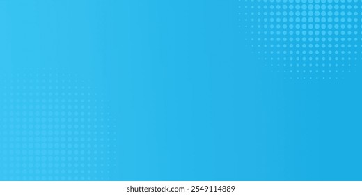 Puntos de semitono sobre fondo azul. Diseño en blanco de estilo de arte pop cómico. Diseño de Plantilla para cómic, presentación, venta o Anuncio de Web. Ilustración vectorial